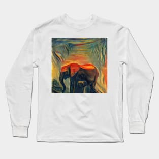 Cute elephant (animal, baby elephant, elephant art, cage the elephant and elephant painting) Long Sleeve T-Shirt